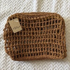 Free People Brown Woven Net Bag